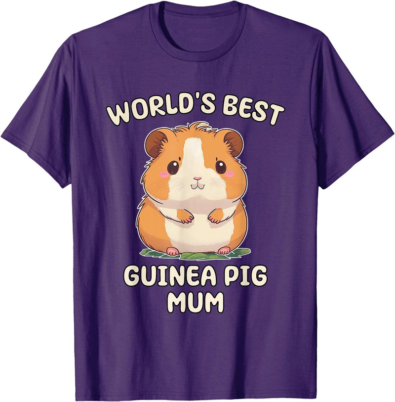 Best & Fun Guinea PIg Designs Funny World's Best Guinea Pig Mum Mama Mom T-Shirt - Purple