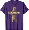 Cartba Aunt Co. Bear-y Awesome Aunt Funny Saying Cute Auntie T-Shirt - Purple