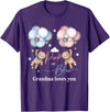 Bear Balloons Boy Or Girl Baby Gender Reveal Tee Bears Pink Or Blue Grandma Loves You Gender Reveal T-Shirt - Purple