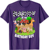 Matching Farm Theme Birthday Shirts By PDQA Daddy of The Bday Boy Farm Animals Matching Farm Theme T-Shirt - Purple