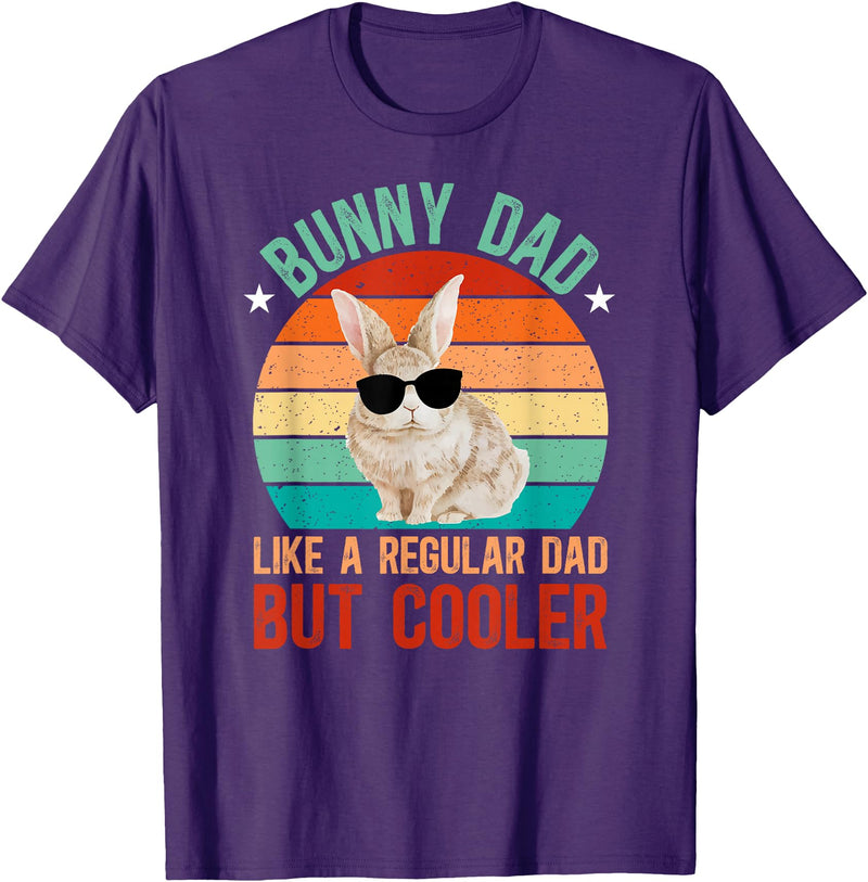 Bunny Dad Rabbit Owner Bunny Lover Rabbit Father T-Shirt in Purple