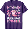 Pink Western Cowgirl Bday Party Family Matching Mommom Of The Birthday Cow-Girl Rodeo Cowgirl Bday T-Shirt - Purple