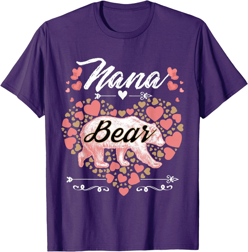 Nana Bear Shirt Designs and Gift Ideas for Grandma Nana Bear Shirt for Women - Cute Mother's Day and Birthday T-Shirt - Purple