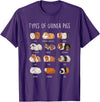 Funny Guinea Pig Sayings Design Shop Guinea Pig Types Of Guinea Pigs T-Shirt - Purple