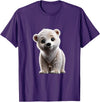 Just Sweet Designs Cute Polar Bear Cub | Polar Bear Lovers T-Shirt - Purple
