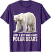 Polar Bears Polar Bear Lovers Shop Just a Boy who loves Polar Bears Polar Bear T-Shirt - Purple