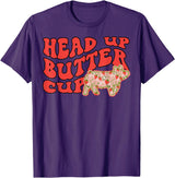 Funny Pig Head Up Butter Cup Tee Shirt Pig Head Up Butter Cup T-Shirt - Purple