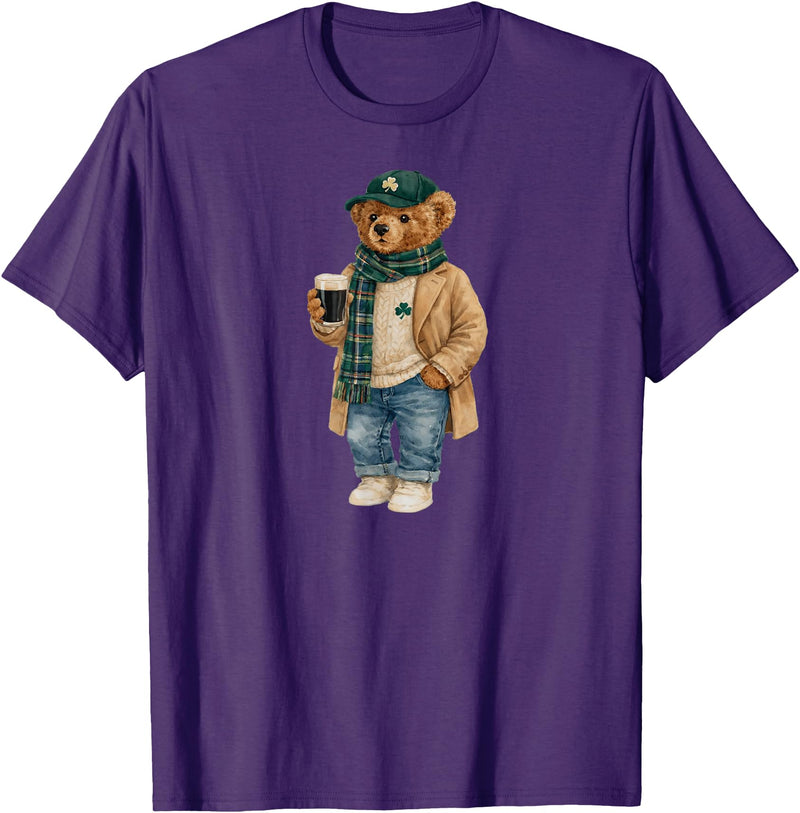 Lucky Teddy Bear St Patricks Day Irish t -shir t Lucky Teddy Bear St Patricks Day Irish T-Shirt - Purple