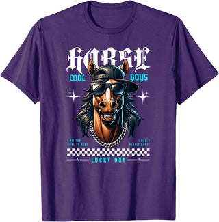 United Labels Horse - Lucky Days Streetwear Cool T-Shirt - Purple