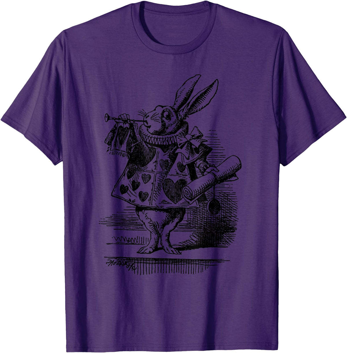 Cute Rabbit Lover Bunny Graphic T-Shirt (Slate Grey) in Purple