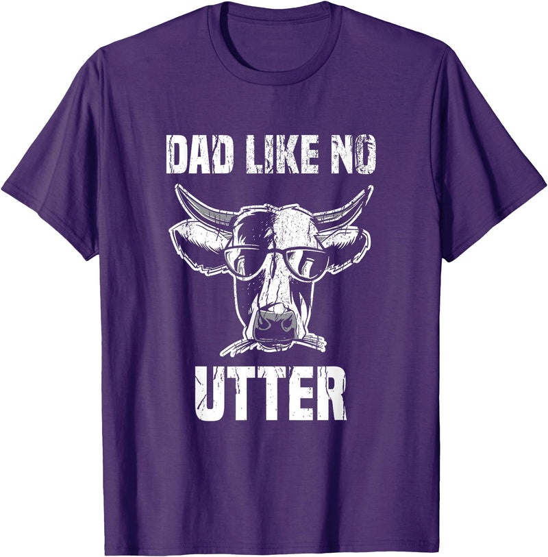 Lustige Kühe Bauernhof Papa Farming Leben Kuh Papa wie Keine Utter Funny Father's Day Animal Word Game T-Shirt - Purple