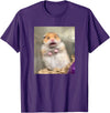 Scared Hamster Meme Funny Pet Owner Dank Trendy T-Shirt - Purple