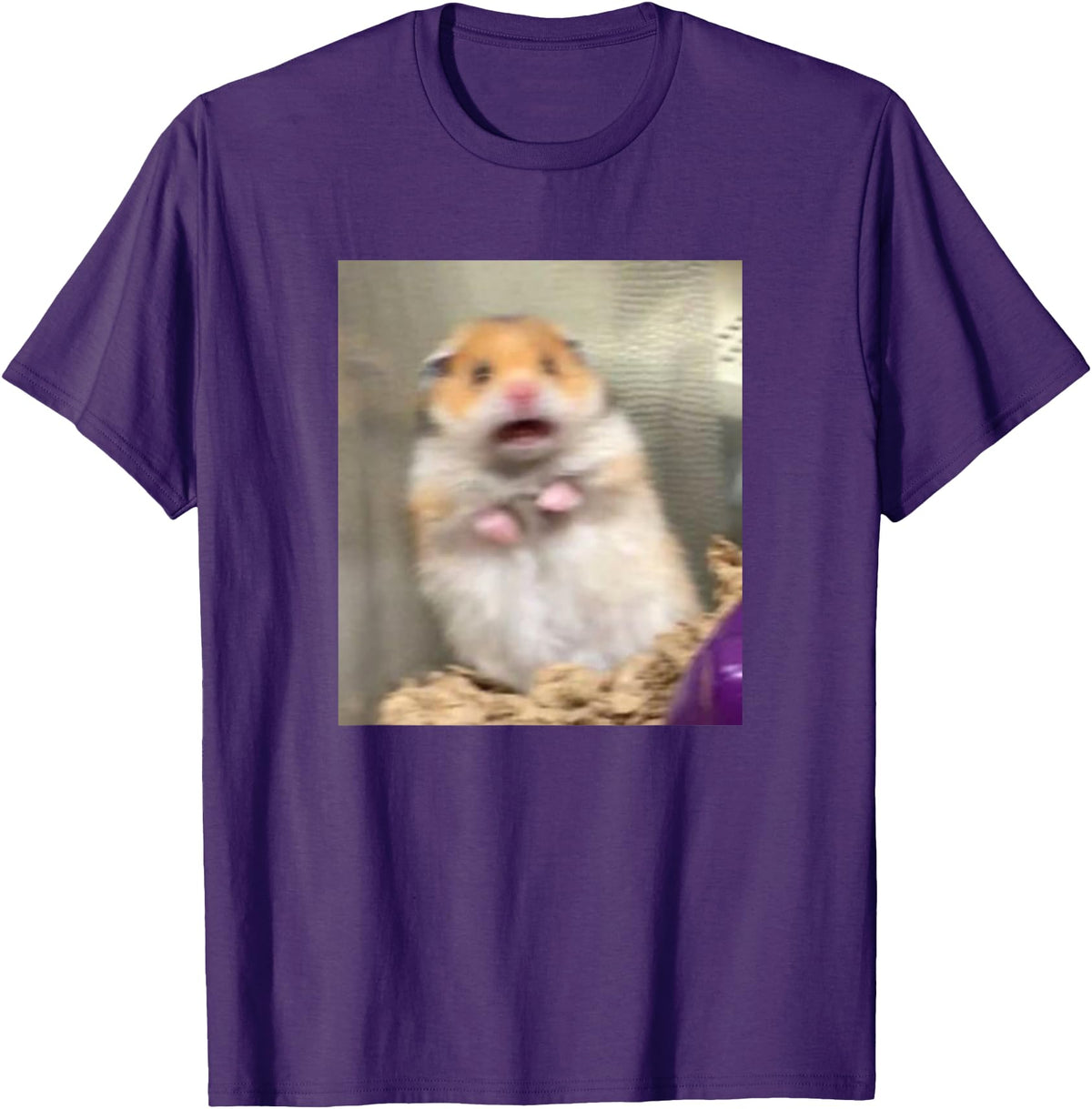 Scared Hamster Meme Funny Pet Owner Dank Trendy T-Shirt - Purple