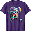 Happy Easter Bunny Hockey Rabbit Men Women Kid T-Shirt in Purple