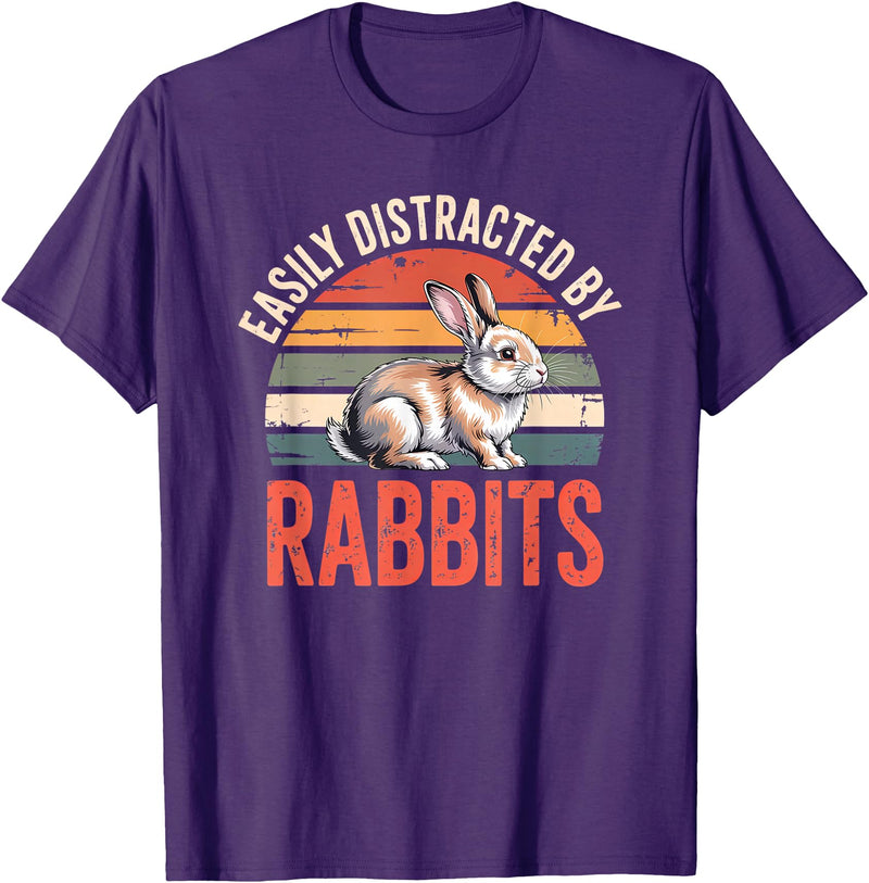 Cute Rabbit Lover Bunny Graphic T-Shirt in Purple