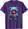 Teddy Bear Hoodie Street Style Urban Art Teddy Bear Hoodie Cool Street Style T-Shirt - Purple