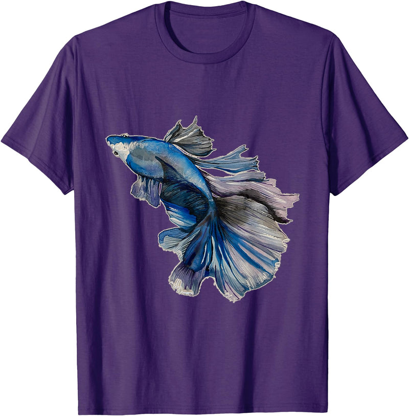 Wistful Blue Beta Fish T-Shirt - Purple