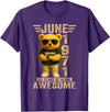 June 1971 55th Birthday Gifts for Men Women 55 Year Old June 1971 Teddy Bear 55th Birthday Men Women T-Shirt - Purple
