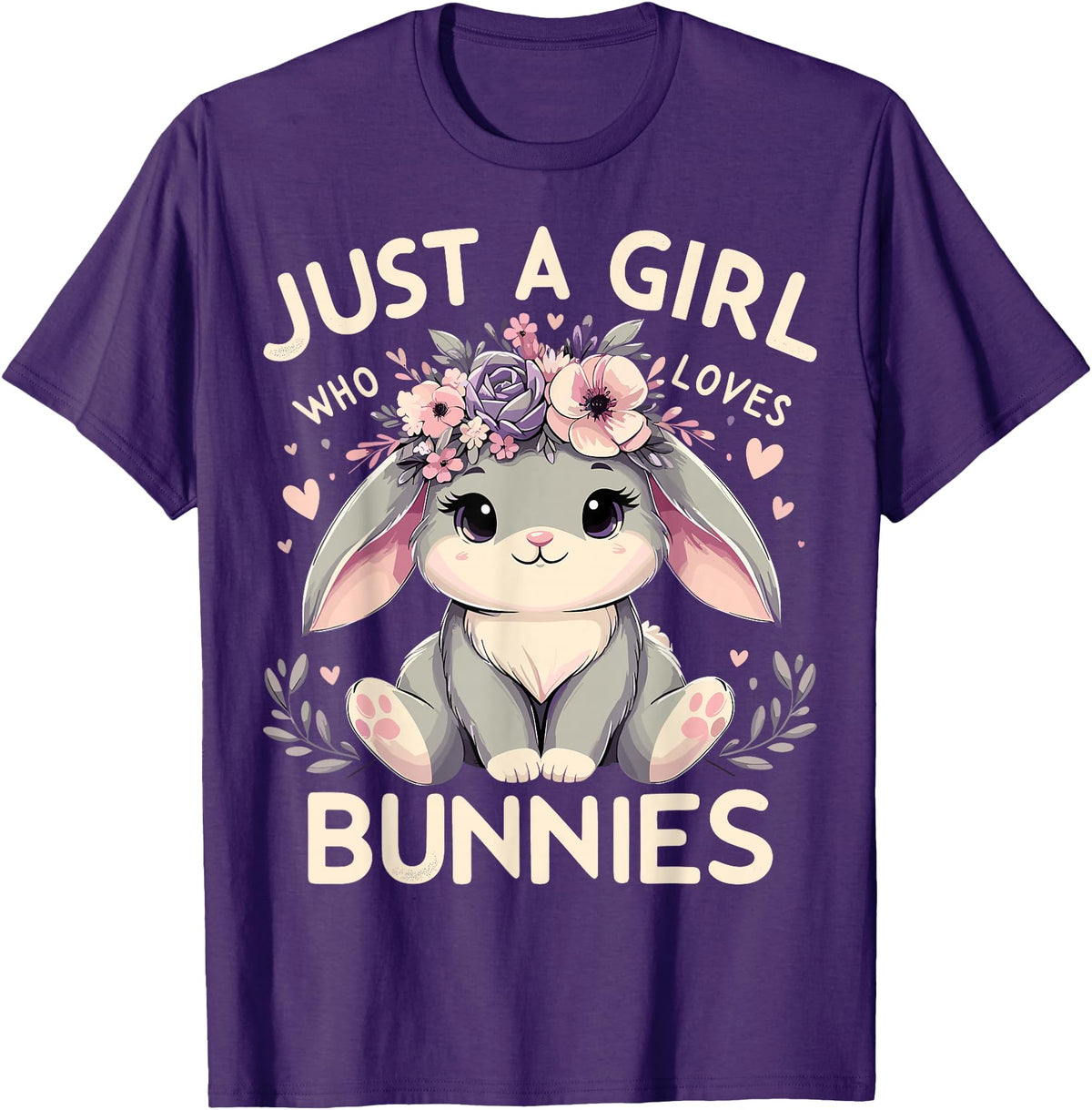 Just a Girl Who Loves Bunnies T-Shirt in Purple