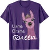 The Packing Llamas Llama drama queen T-Shirt - Purple