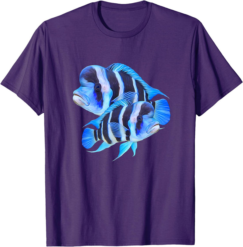 World Support Tees Frontosa Cichlid Fish Aquarium Owners Monster Fish Gift T-Shirt - Purple