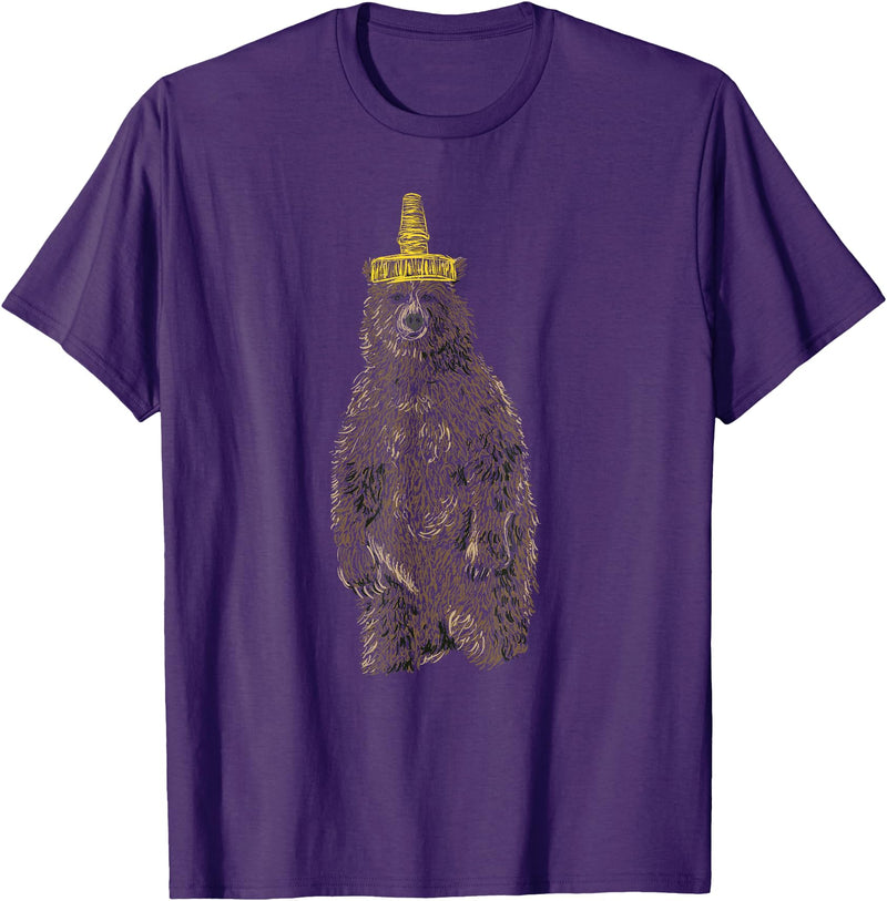 Fun Cute Bear Honey Bear Cute T-Shirt - Purple