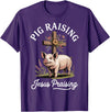 Faith Christian Religious Pig Farming Hog Farmer Pig Raising Jesus Praising T-Shirt - Purple