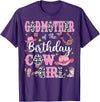 Birthday Girl CowGirl Matching Family GodMother Of The Birthday Cow-Girl Rodeo Cow Girl Birthday T-Shirt - Purple