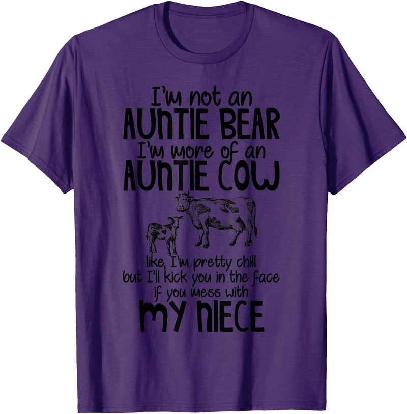 I'm Not An Auntie Bear I'm More Of An Auntie Cow T-Shirt - Purple