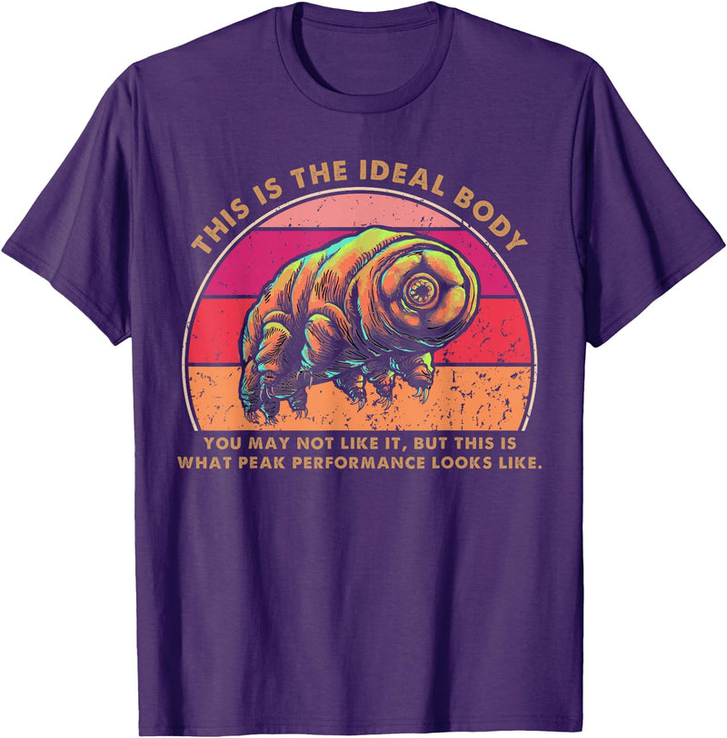 Tardigrade Shifts Gifts For Microbiologist Ideal Body Funny Tardigrade Water Bear Moss Piglet T-Shirt - Purple