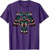 Tribal America Alaska Native American Indian Tlingit Eagle Bear Clan Spirit T-Shirt - Purple