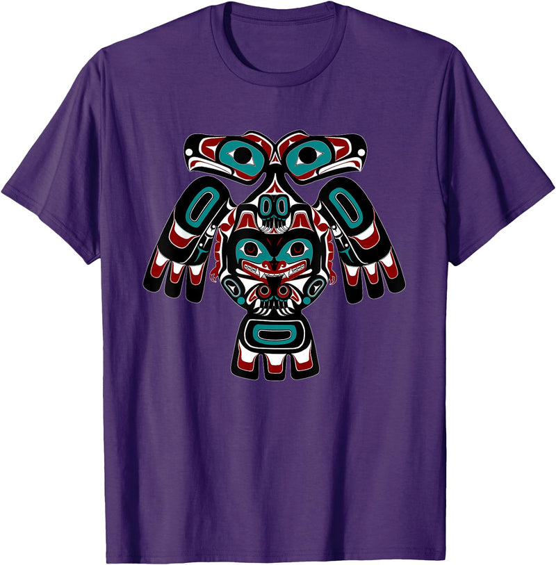 Tribal America Alaska Native American Indian Tlingit Eagle Bear Clan Spirit T-Shirt - Purple