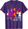 COOL HORSE DESIGNS AND OUTFITS HORSE 14 YEARS OF BEING AWESOME RIDING 14TH BIRTHDAY T-Shirt - Purple