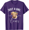 Just A Girl Who Loves Cows Tee Just a Girl Who Loves Cows Funny Cute Cow for Girls Women T-Shirt - Purple