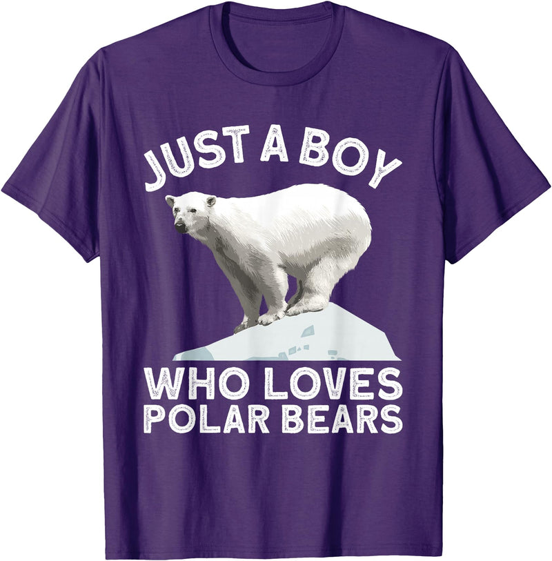 Polar Bear Gift Polar Bear Accessories & Stuff Cool Polar Bear For Boys Kids Polar Bear Lover Arctic Animal T-Shirt - Purple