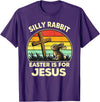 Silly Rabbit Easter Is for Jesus Easter Christian Boy Girl T-Shirt in Purple
