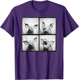 Piglet Farm Nature Photography Men Women Kids Happy Pig Face Portrait Hog Farmer Funny Farm Animal T-Shirt - Purple