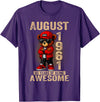 Born in 1961 August 65th Birthday Gifts For Women August 65th Birthday Men Women 1961 Awesome Teddy Bear T-Shirt - Purple