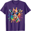 Safari Animal Art Giraffe Sunglasses Funny Giraffe Lover Safari Animal Animal T-Shirt - Purple