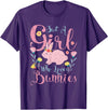 Just a Girl Who Loves Bunnies Rabbit T-Shirt (Black) in Purple