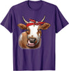 teestatic Farming Cow licking his nose with bandana funny theme T-Shirt - Purple