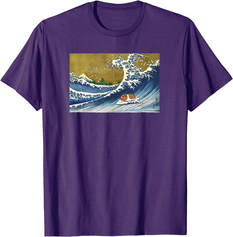 Kids Animal Wheek Cavy Mom Gift T Shirts & Hoodies Funny Retro Vintage Surfing A Great Wave Guinea Pig Lover T-Shirt - Purple
