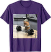 Hamster Deadlift Training Funny Cute Rat Weightlifting Meme T-Shirt - Purple