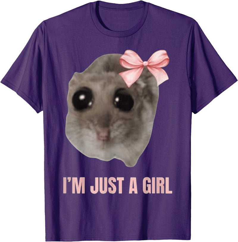 I'm Just a Girl Hamster FUNNY T-Shirt - Purple