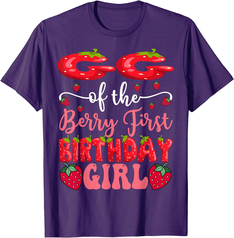 Strawberry 1St Birthday Girl Party GG Of The Berry First Birthday Girl Strawberry Lover T-Shirt - Purple