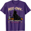 Midnight Moonlight Halloween Studio Mee OWW Black Cat Halloween Moon Graphic Design Men Women T-Shirt - Purple