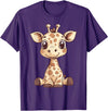 Cute Giraffe for Kids Design Kids Giraffe T-Shirt - Purple