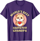 Cute World's Best Hamster Grandpa Grandfather T-Shirt - Purple