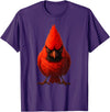 I just really like animals Angry Cardinal Artwork Red Bird Nature Wildlife Graphic T-Shirt - Purple