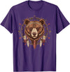 Native American Bear American Indian SteMi Apparel American Indian Indigenous People Native American Bear T-Shirt - Purple